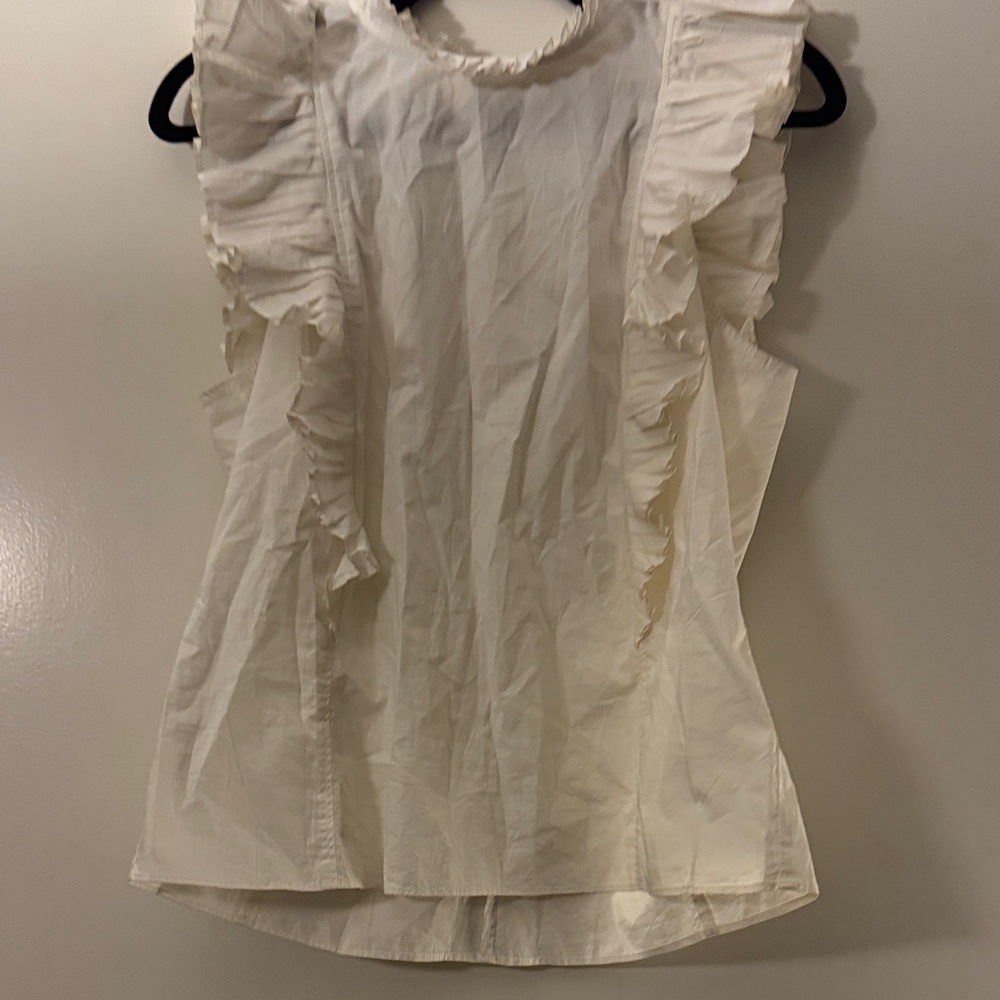 Rebecca Taylor Cream Ruffle Blouse